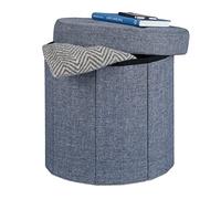 Relaxdays Round Storage Ottoman, 38x38x38 cm