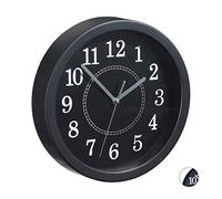 Relaxdays Round, Ø 20cm, Hanging Wall Clock, Classic Design, Battery-Operated, Black, 20 x 4 cm