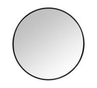 Relaxdays Round Wall Mirror, Framed, 50cm Diameter, Black, Suitable for Hallway, Bathroom & Living Room