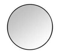 Relaxdays round wall mirror, framed, 60 cm Ø, black, suitable for hall, bathroom, living room