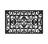 Relaxdays rubber door mat, 45 x 75 cm, weatherproof and non-slip doormat, for indoor and outdoor use, front door, black