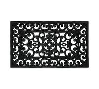 Relaxdays Rubber Door mat, 75 x 45 cm, Weatherproof, Non-Slip Doormat, for Indoor and Outdoor use, Black, 45 x 75 cm