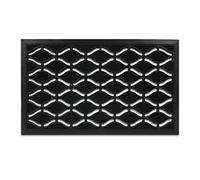 Relaxdays Rubber Door mat, 75 x 45 cm, Weatherproof, Non-Slip Doormat, Wave Pattern, for Indoor and Outdoor use, Black, 45 x 75 cm