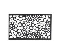 Relaxdays Rubber Doormat with Flower Pattern, Waterproof Anti-Slip Floor Mat for Indoor and Outdoor Use 0.5 x 75 x 45 cm, Black