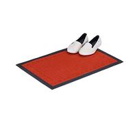 Relaxdays Rubber Doormat, Antique-Pattern, Non-Slip Rubber Rug for Indoors and Outdoors, 40x60 cm, Red
