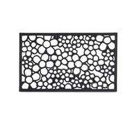 Relaxdays Rubber Doormat with Flower Pattern, Waterproof Anti-Slip Floor Mat for Indoor and Outdoor Use 0.5 x 75 x 45 cm, Black