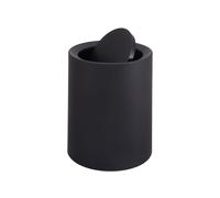 Relaxdays Rubbish Bin, 13 Litres, Swing Lid, Inner Bin, Matte Plastic, Round Waste Bin for Bathroom & Kitchen, Black