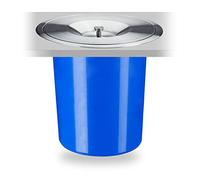 Relaxdays Rubbish Bin, Waste Container, Countertop Waste Paper Basket, Under Desk, HxD 23 x 24 cm, Stainless Steel, Blue