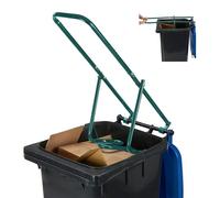 Relaxdays Rubbish Press for Wheelie Bins, Household Waste Compressor, Manual, Recycling Compactor, Steel, Green, 1 Item
