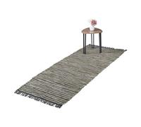Relaxdays Runner Rug made of Leather & Cotton
