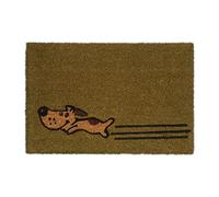 Relaxdays Running Dog Doggy Puppy Doormat Coir Rubber, 40 x 60 cm, Door Mat Inside & Outside, Non-Slip, Multicoloured, Coco, 60x40cm