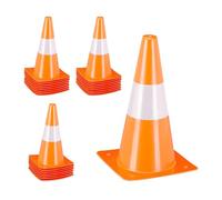 Relaxdays Safety Cones, Set of 24, Football, Dog Training, Marking Traffic, 31 cm, Sports, Fitness, Reflective, Orange, 31 x 18.5 x 18.5 cm
