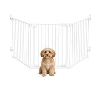 Relaxdays Safety gate, 3-Panel, with Door, H x W: 74 x 85-180 cm, White
