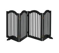 Relaxdays Safety Gate, Free-Standing Barrier, Protectiion Fence with Feet, for Children & Pets, HW: 92 x 205 cm, Black, Fibreboard