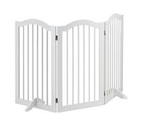 Relaxdays Safety Gate, Retractable Fence with Wide Feet, for Children & Pets, Free-Standing Barrier, HW: 92 x 154, White, Fibreboard