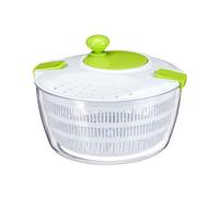 Relaxdays Salad Spinner with Turning Handle, Professional Lettuce Washer, Spinner & Dryer, XL Salad Sieve for 5 L, White & Green