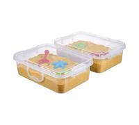 Relaxdays Sandpit with lid, 2pc set