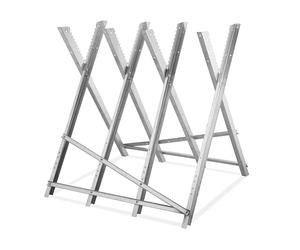 Relaxdays Sawhorse for Chainsaws, Folding, for up to 150 kg, Wood Cutting Stand, Trestle, 82x83x80 cm, Steel, Silver