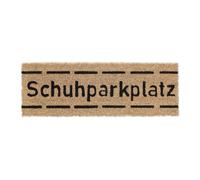 Relaxdays Schuhparkplatz Print Welcome Doormat Rubber, 75 x 25 cm, Door Mat Inside & Outside, Non-Slip, Coir/Black, Coco