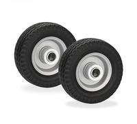 Relaxdays Scooter Wheels, 6x2, Set of 2, Solid Rubber, Steel Centre, Replacement Tyres, Puncture-Proof, 50 kg, Black, 15 x 15 x 6 cm