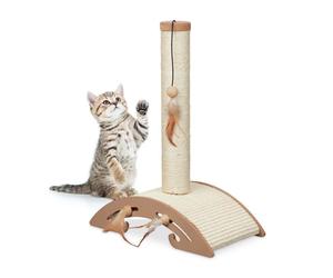 Relaxdays Scratching post with toy rope