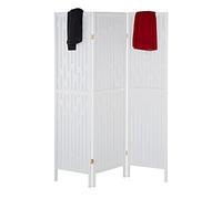 Relaxdays Screen H 179 x W 132 cm Folding Room Divider Privacy Screen Divider with Pattern, Wood & Paper, White