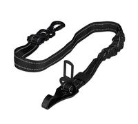Relaxdays seatbelt, 60-80 cm, with shock absorber, rotating carabiner & belt tongue, dog car harness, black, 70% plastic 30% aluminium, 60-80 cm