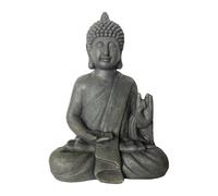 Relaxdays Seated Buddha Statue, Garden & Living Room Decor, Weatherproof, Frost-Resistant, 52x35x21 cm, Anthracite