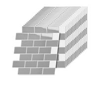 Relaxdays Self-Adhesive 3D Tile Stickers, 20 pcs, Bathroom & Kitchen, 30x30 cm, Grey