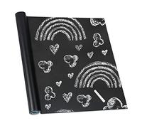 Relaxdays Self-Adhesive Blackboard, Chalk Wall Sticker, Sticky Wallpaper Roll, Erasable & Removable, 200 x 45 cm, Black, Cardboard, Pack of 1