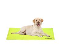 Relaxdays Self Dog Mat, 60 x 100 cm, Wipeable, Gel Pad, Cooling for Animals, Green, Polyester