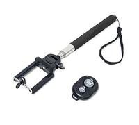 Relaxdays - Selfie Case Holder with Remote Control, inclinable, adjustable, Colour: Black/Pink