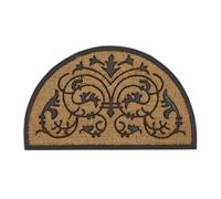 Door mat semi-circular rug Floral Design Natural Fibre Coir Door Mat Heavy Duty