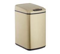 Relaxdays Sensor Bin 12L, Square Trash Can With Lid & Bucket, Kitchen & Bath, Automatic Waste Collection, Rose-Gold