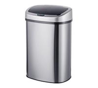 Relaxdays sensor bin, 50 litres, automatic lid, bin liner holder, silver
