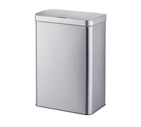 Relaxdays sensor bin, 50 litres, electric lid, liner holder, stainless steel, kitchen bin, silver