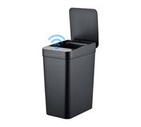 Relaxdays sensor bin, 9 litres, automatic lid, liner holder, plastic, black