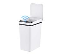 Relaxdays sensor bin, 9 litres, automatic lid, liner holder, silver