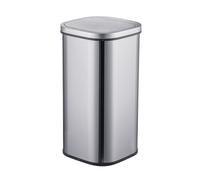 Relaxdays Sensor Bin with Automatic Lid, 30L, Stainless Steel, Bag Holder, Kitchen Bin, Silver