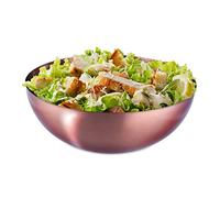Relaxdays Serving Bowl, Stainless Steel, Ø 31.5 cm, Modern Design, for Salad & Snacks, Baking & Mixing, 5 litres, Copper