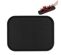 Relaxdays Serving Tray, Rectangular, Drinks Plate, Non-Slip Rubber Surface, Waiter's Catering, HxWxD: 2x41x30 cm, Black