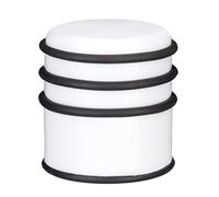 Relaxdays Set of 1 Floor Door Stop, Heavy Bumper for Doors & Windows, Draft Protection, ∅ 7 cm, 3 Rubber Rings, White
