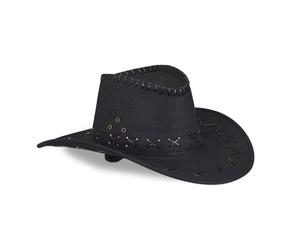 Relaxdays Set of 10 Cowboy Costume Hat Black