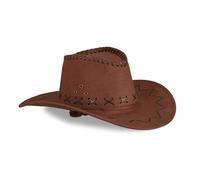 Relaxdays Set of 10 Cowboy Costume Hat Dark Brown