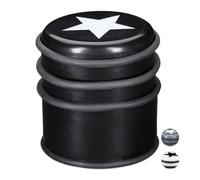 Relaxdays Set of 10 Door Stops with Star Black
