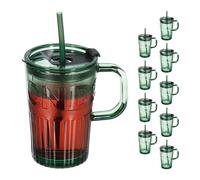 Relaxdays Set of 10 Glass Cups with Handle