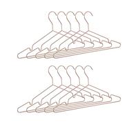 Relaxdays Set of 10 Rosé-Golden Coat Hangers, Thin Elegant Wire Hangers for Tops, Shiny, Compact, Copper