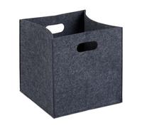 Relaxdays Set of 10 Square Felt Baskets Anthracite