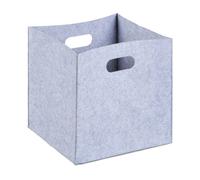 Relaxdays Set of 10 Square Felt Baskets Grey