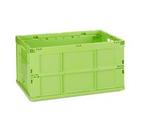 Relaxdays Set of 10 Sturdy Folding Boxes Green